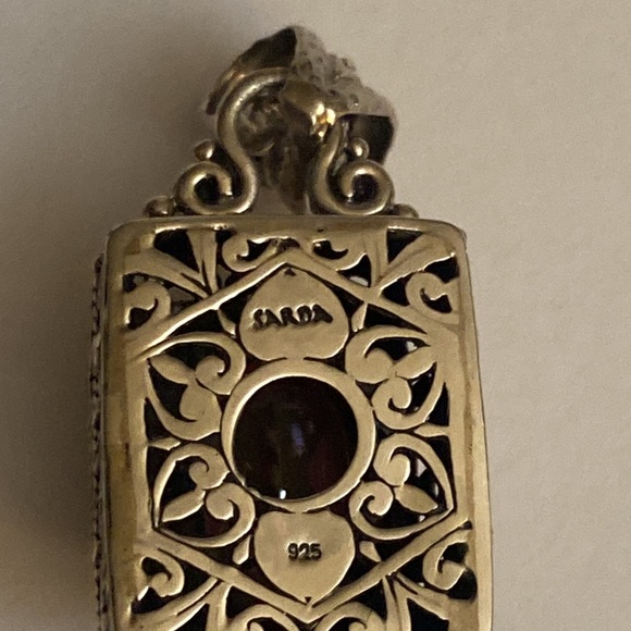 Sarda Sterling Silver Mystic Fire Topaz Pendant - Picture 3 of 6